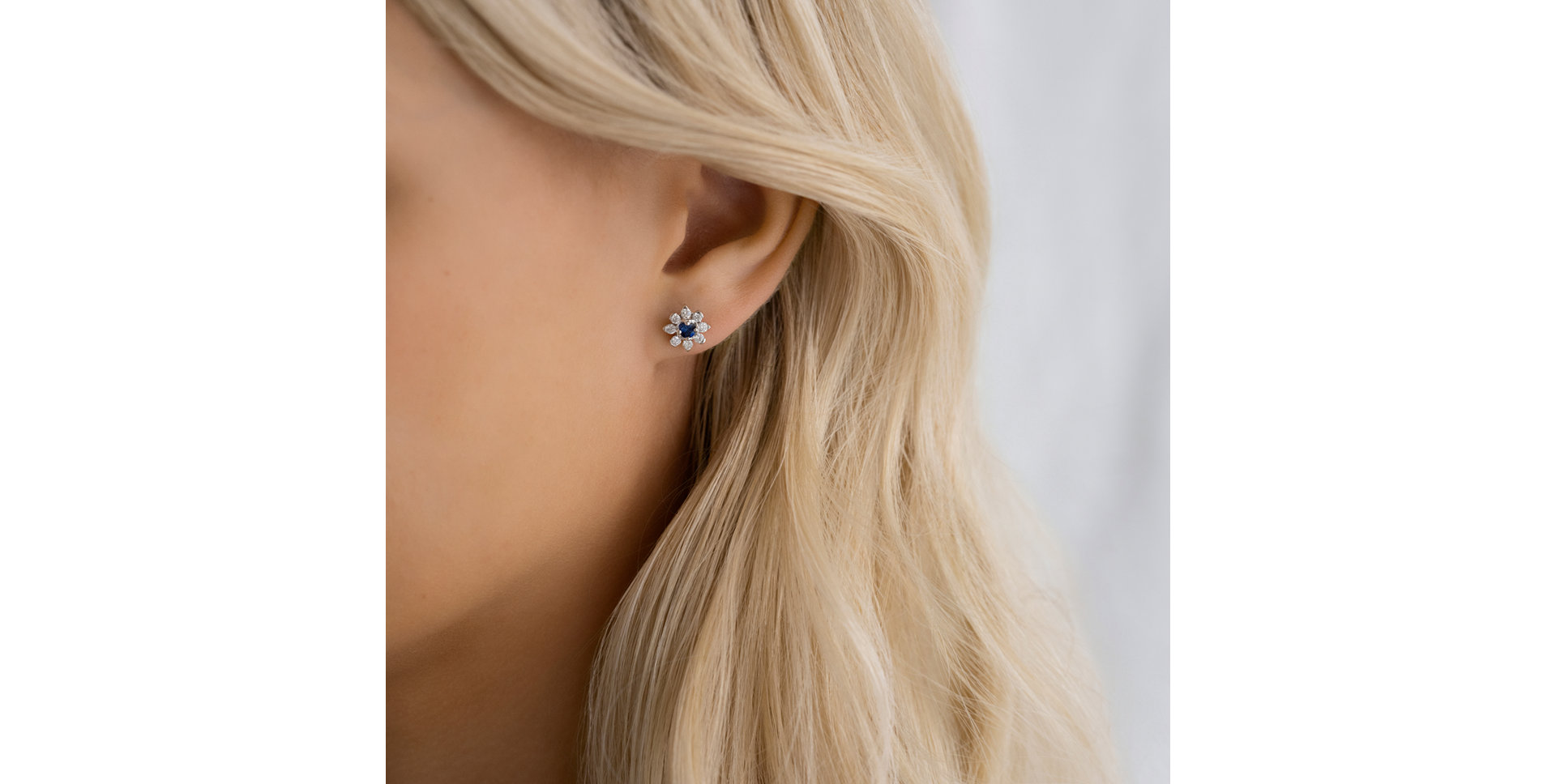 Náušnice s safírem a diamanty Frozen Sapphire