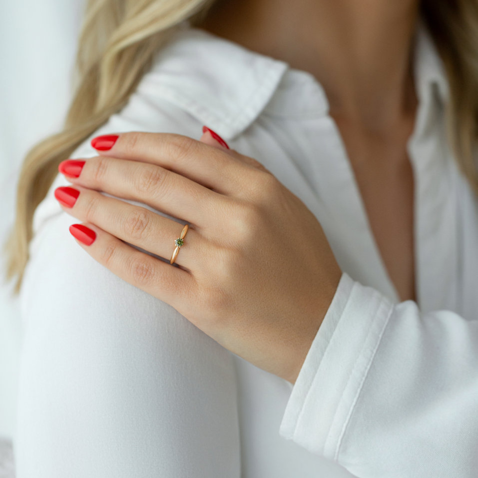 Prsten se zeleným diamantem Eternal Joy