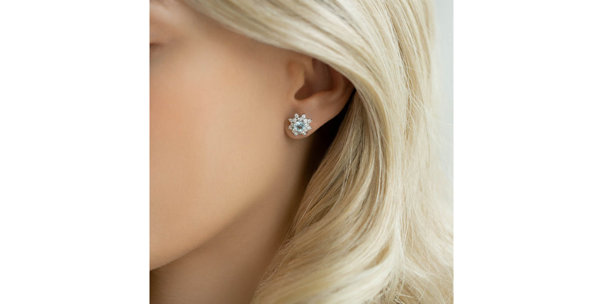 Náušnice s topazem a diamanty Frozen Sky