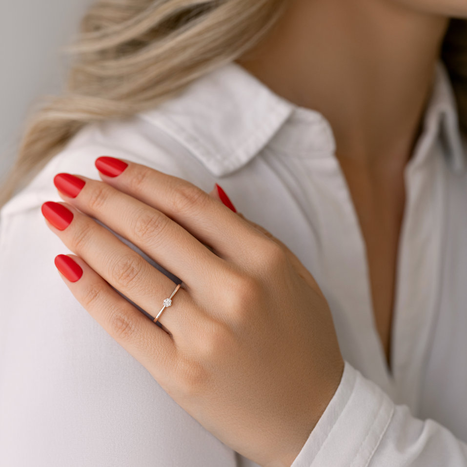 Prsten s diamanty Shiny Flower