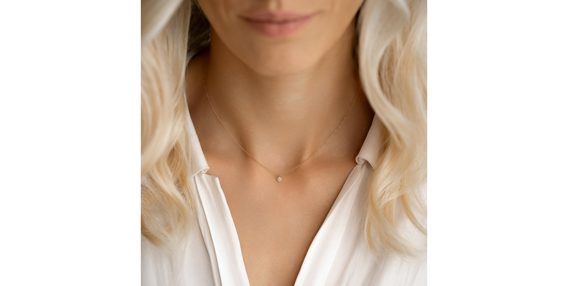 Náhrdelník s diamanty Shiny Flower