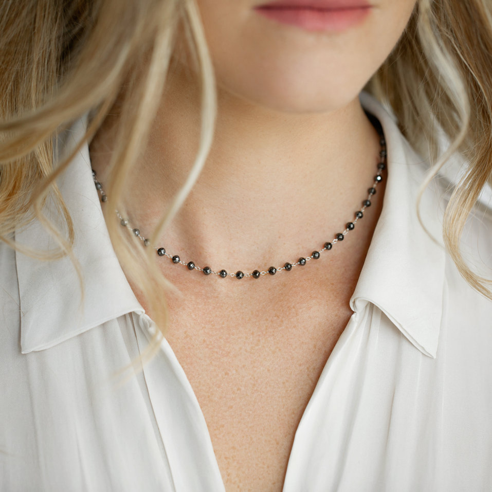 Náhrdelník s černými diamanty Dark Melody