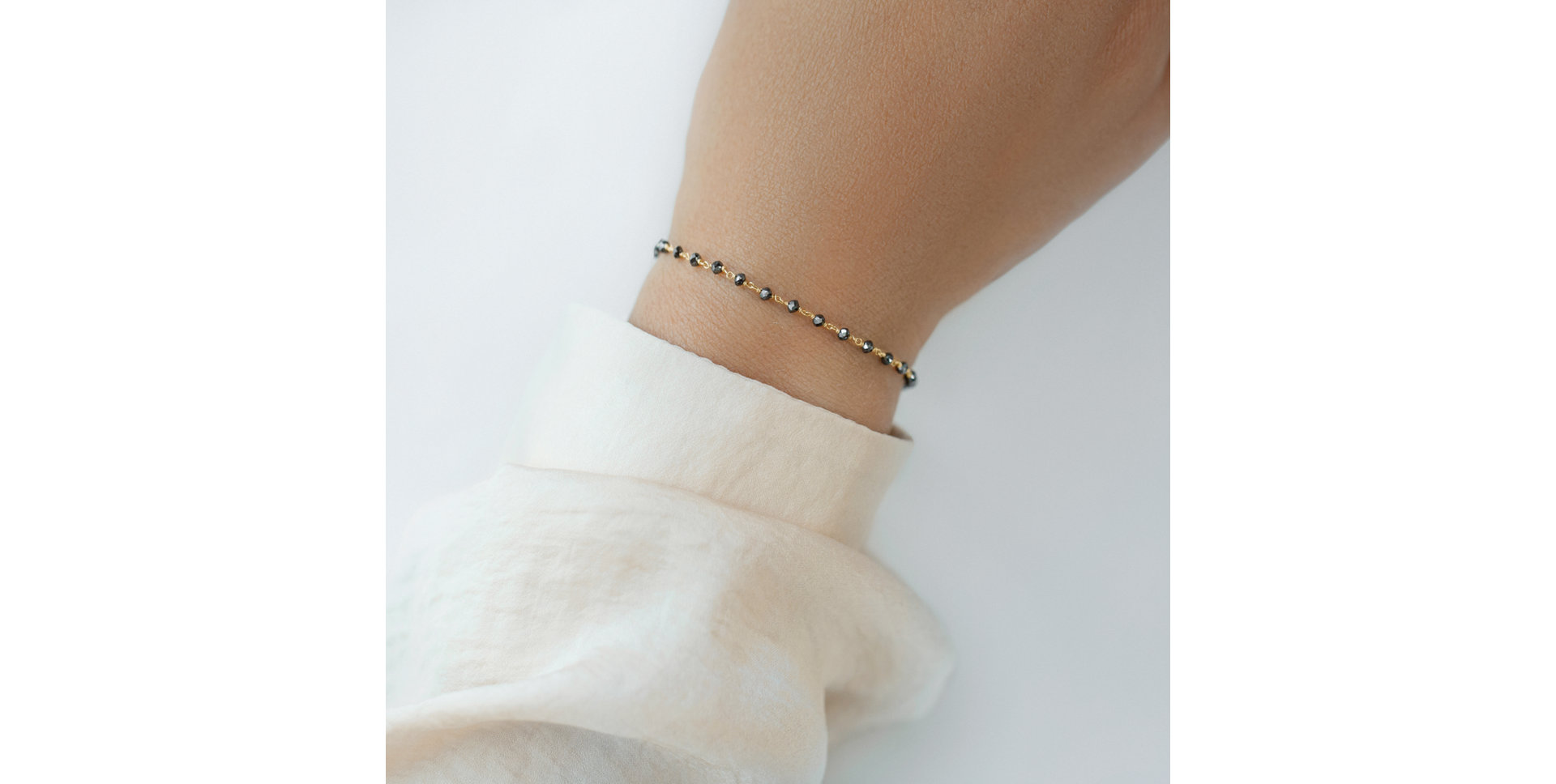 Náramek s černými diamanty Dark Melody