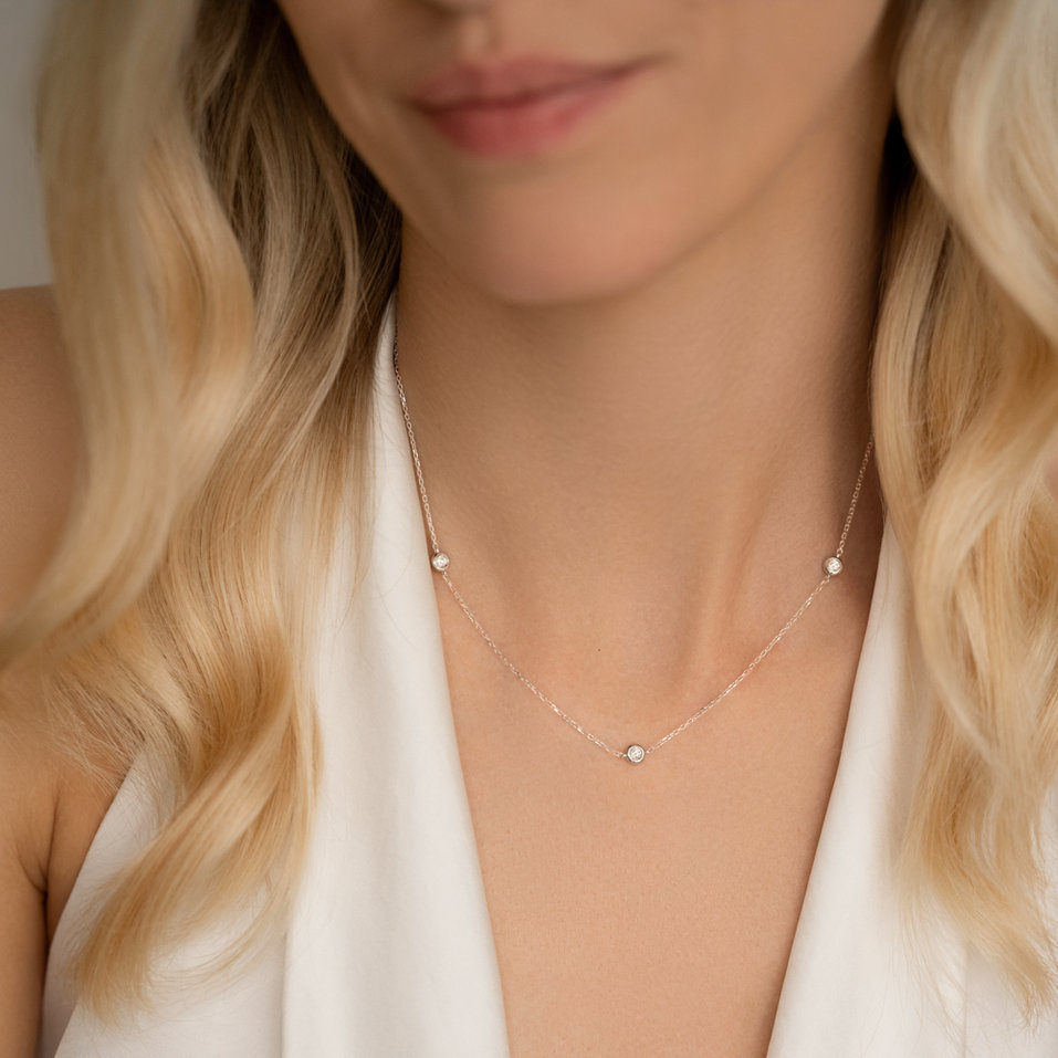 Náhrdelník 14kt žluté zlato s diamantem Sparkling Dots