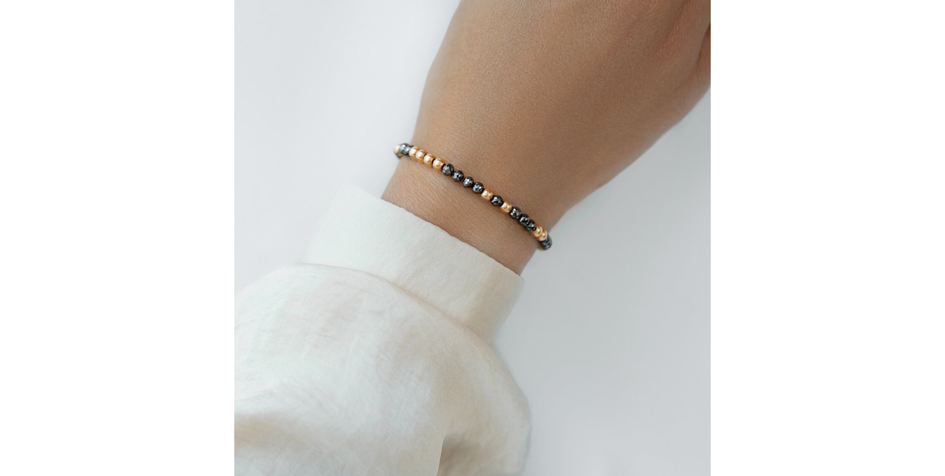 Náramek s černými diamanty Marbles Mood