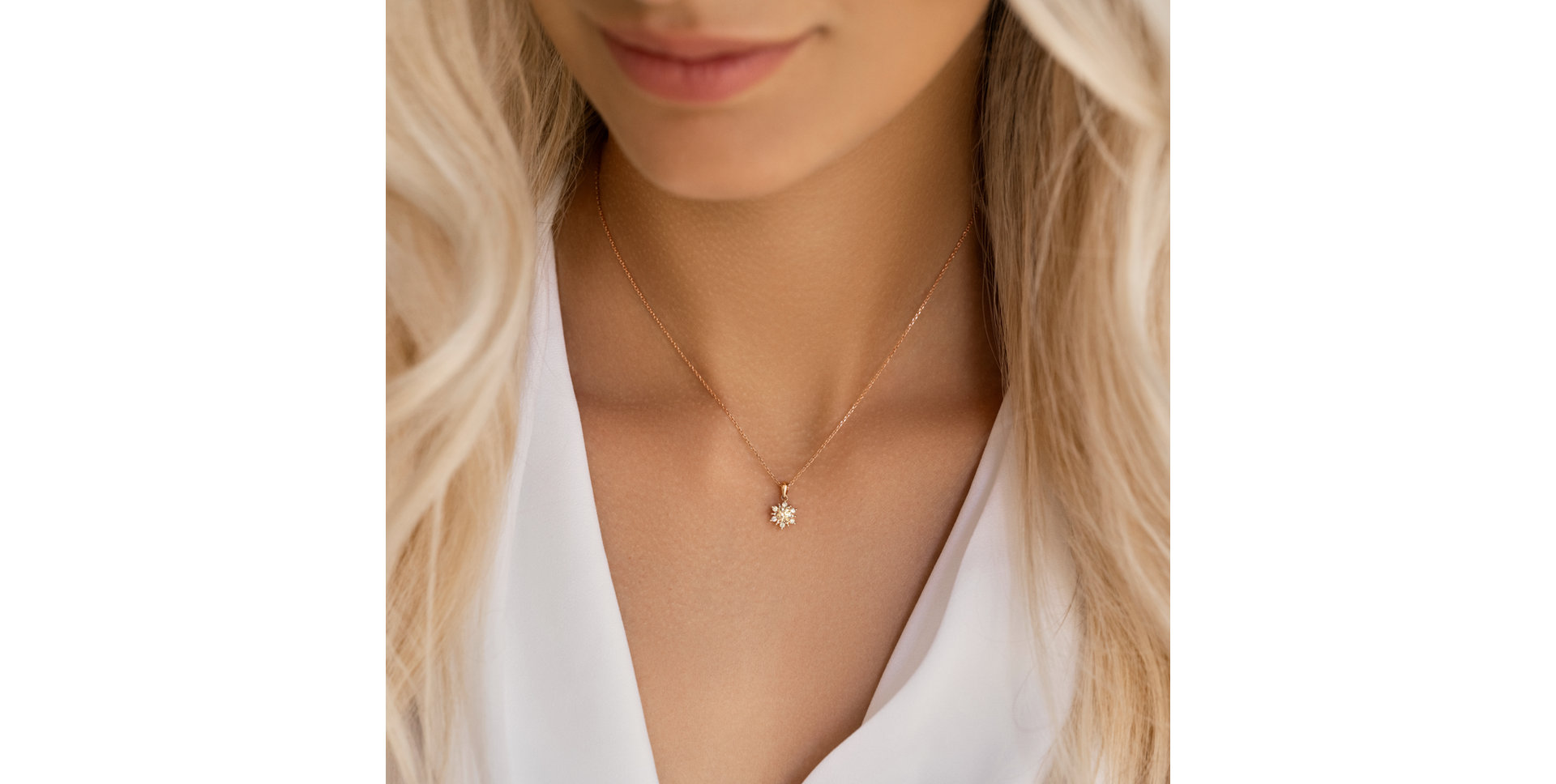 Přívěs s bílými a hnědými diamanty Snow Star