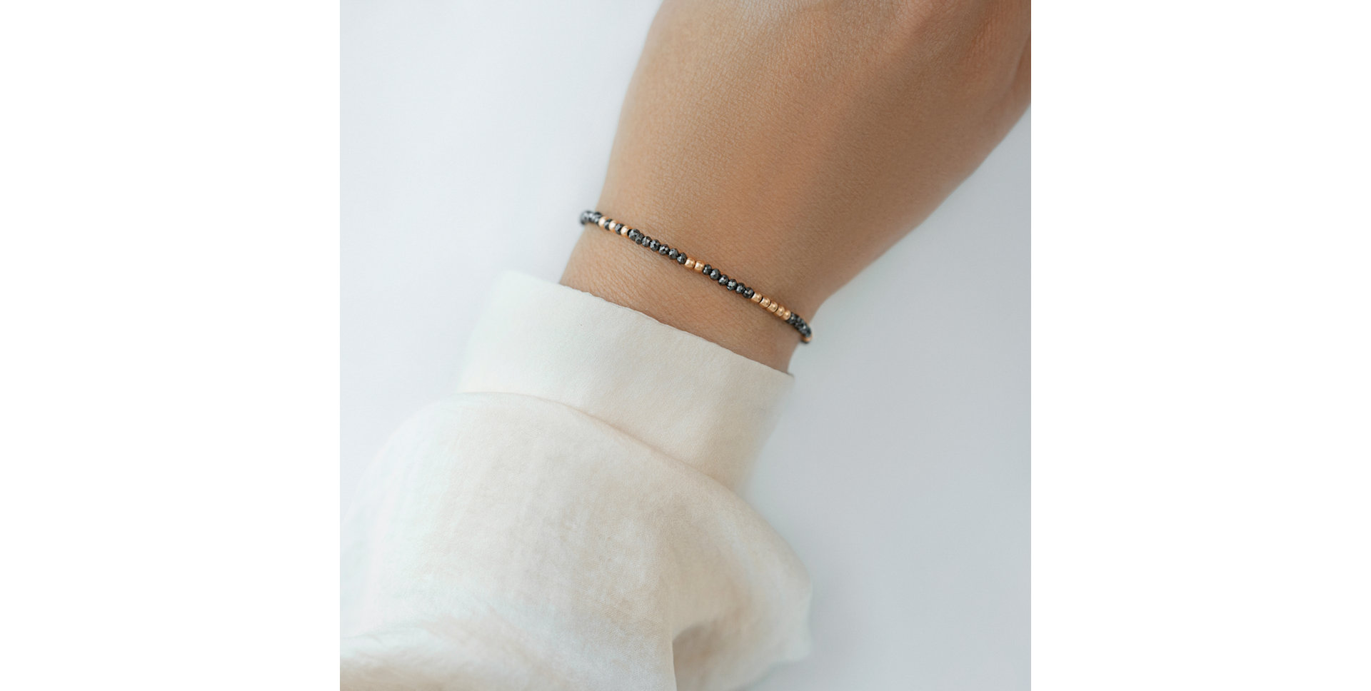 Náramek s černými diamanty Marbles Mood