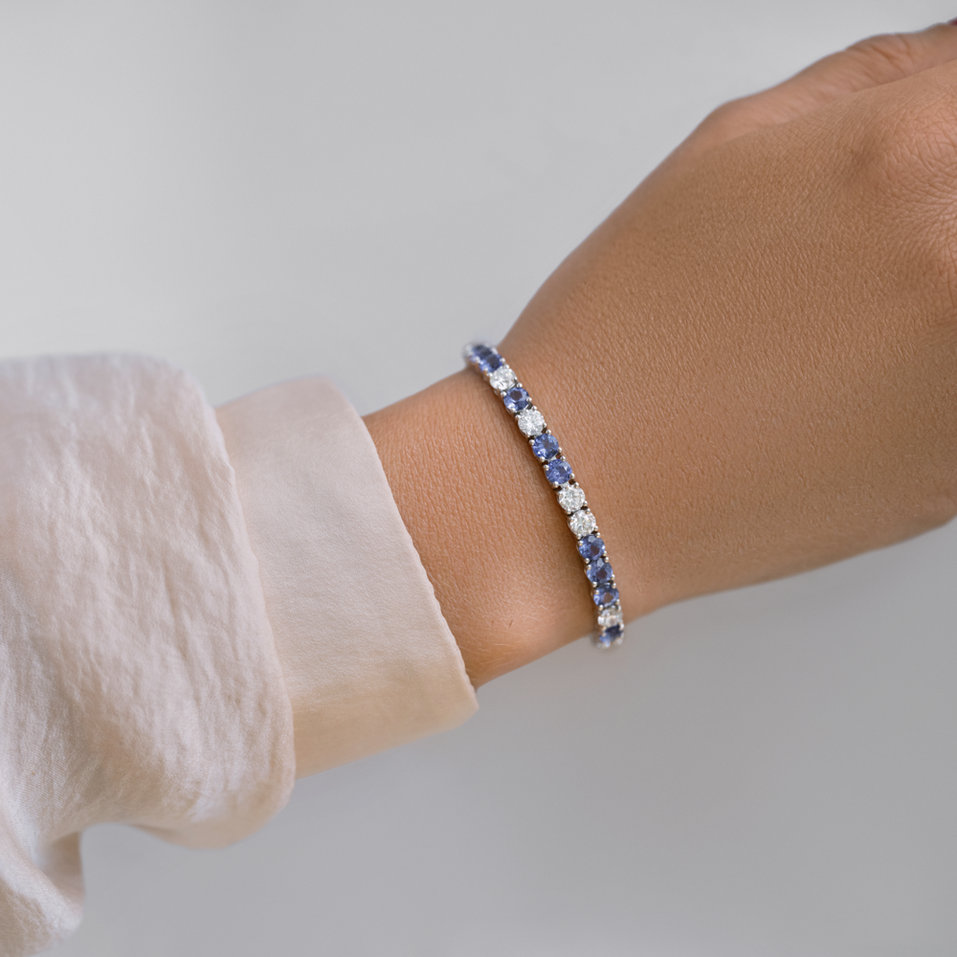 Náramek s diamanty a tanzanity Belissia