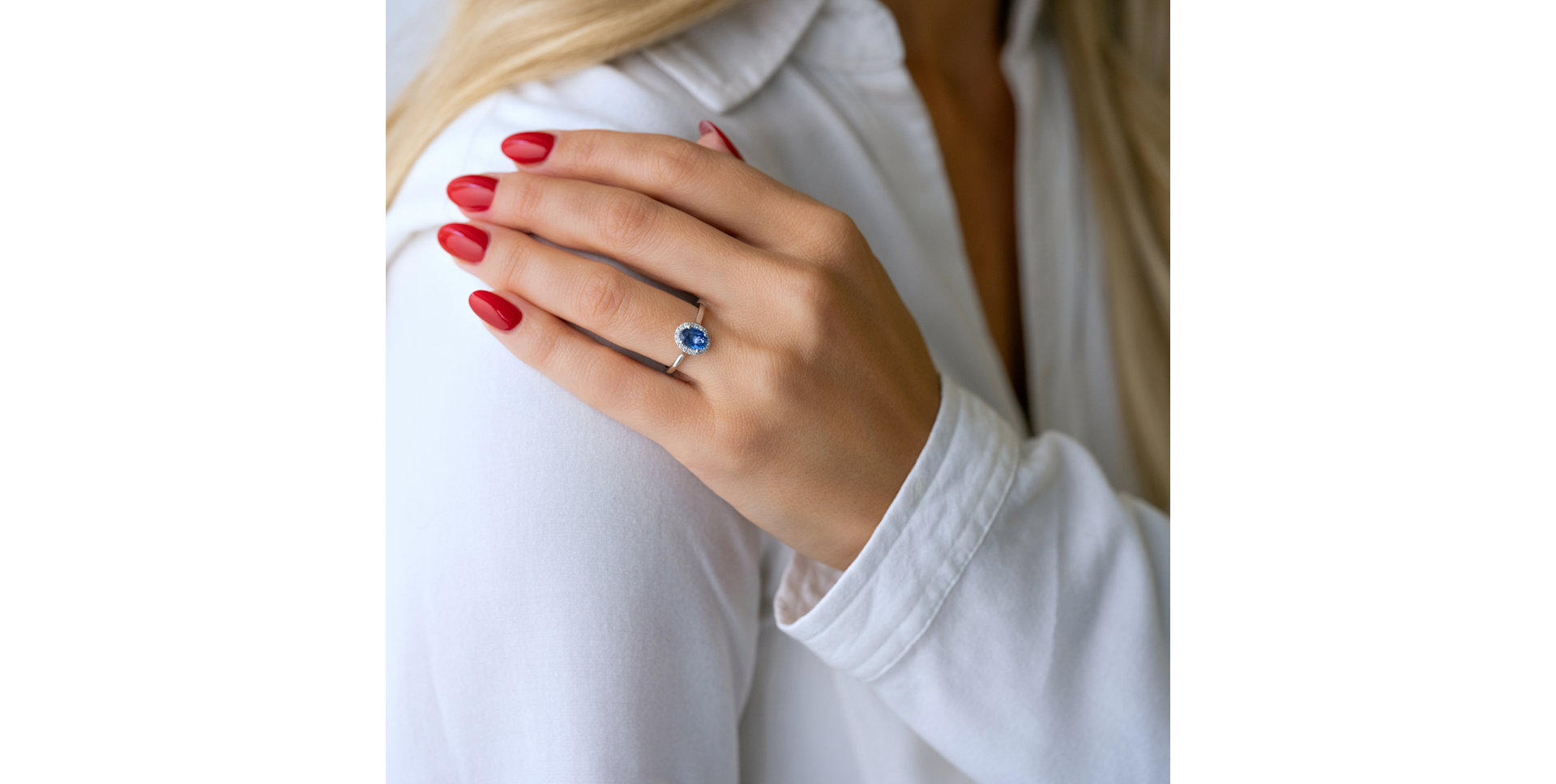 Prsten s safírem a diamanty Princess Wish