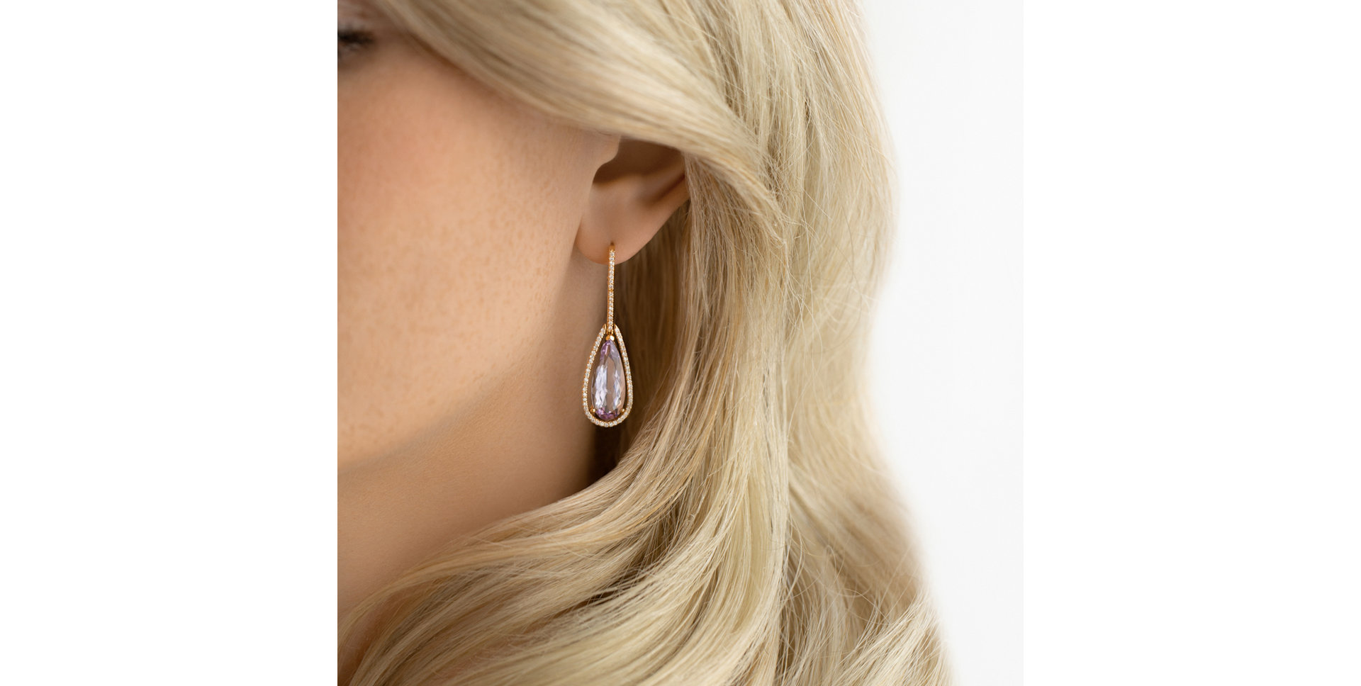 Náušnice s ametystem diamanty Damianos