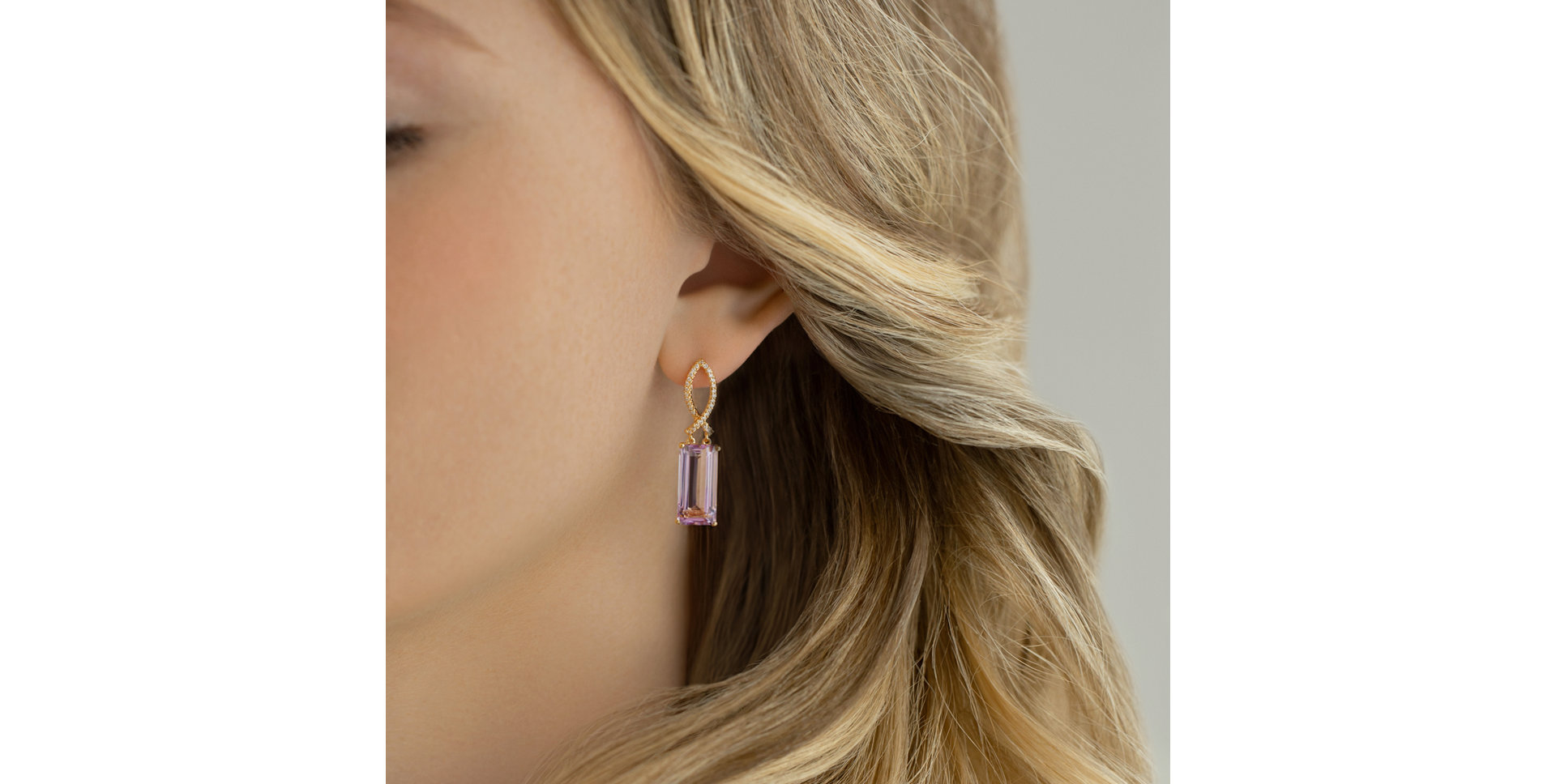 Náušnice s ametystem diamanty Extraterrestrial Gem