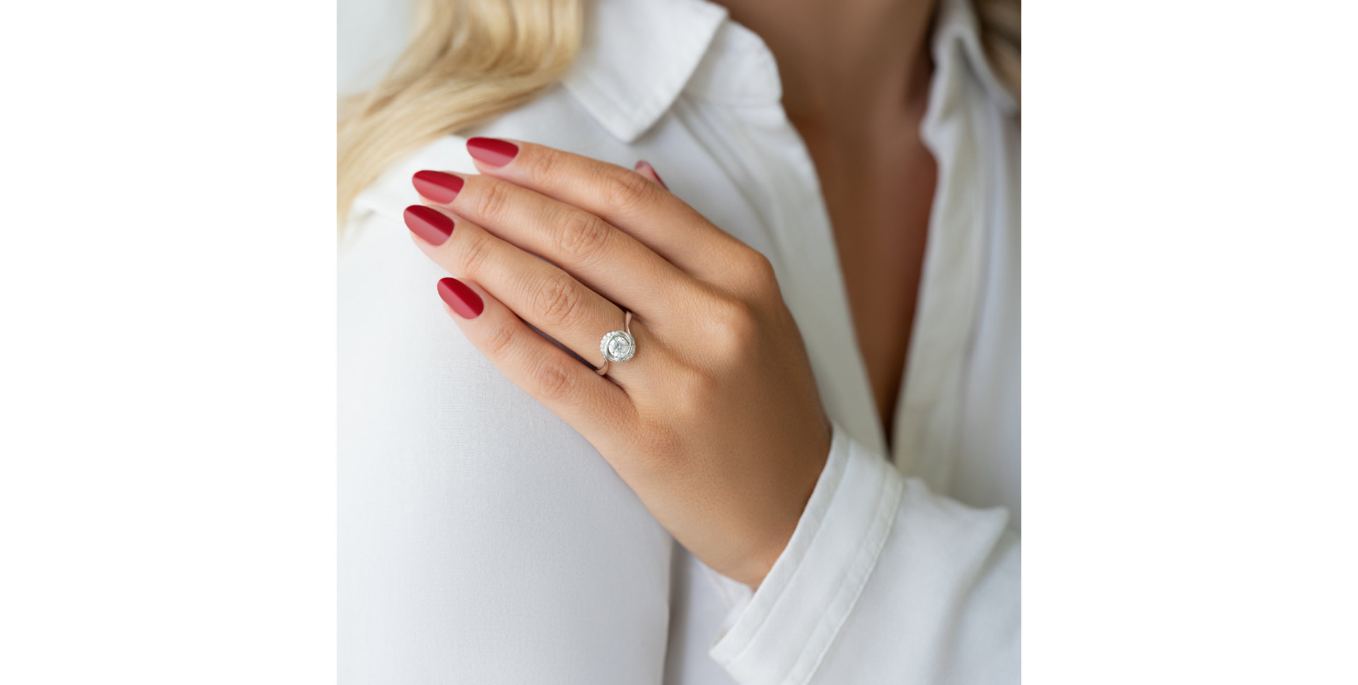 Prsten 18kt bílé zlato s diamantem Devoted Glow