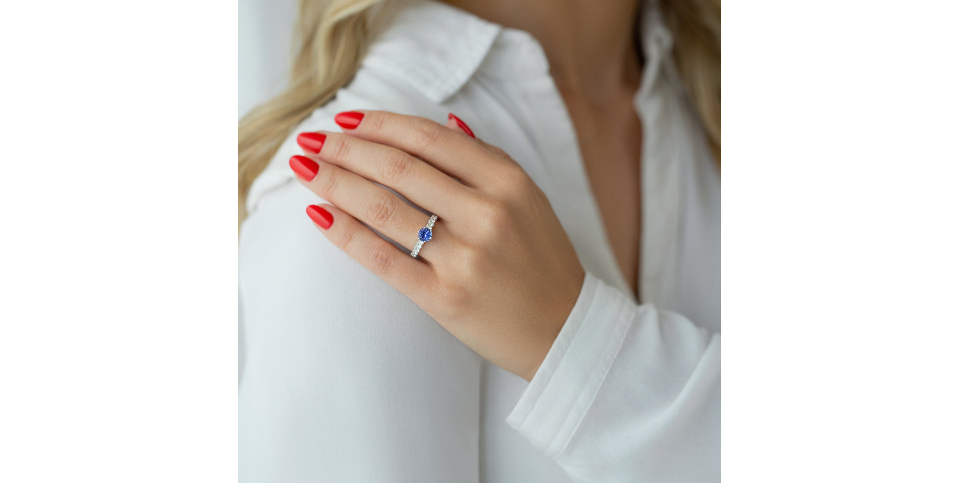 Prsten s tanzanitem a diamanty Manette