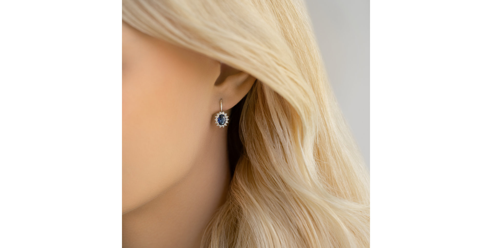 Náušnice s safírem a diamanty Princess Sparkle