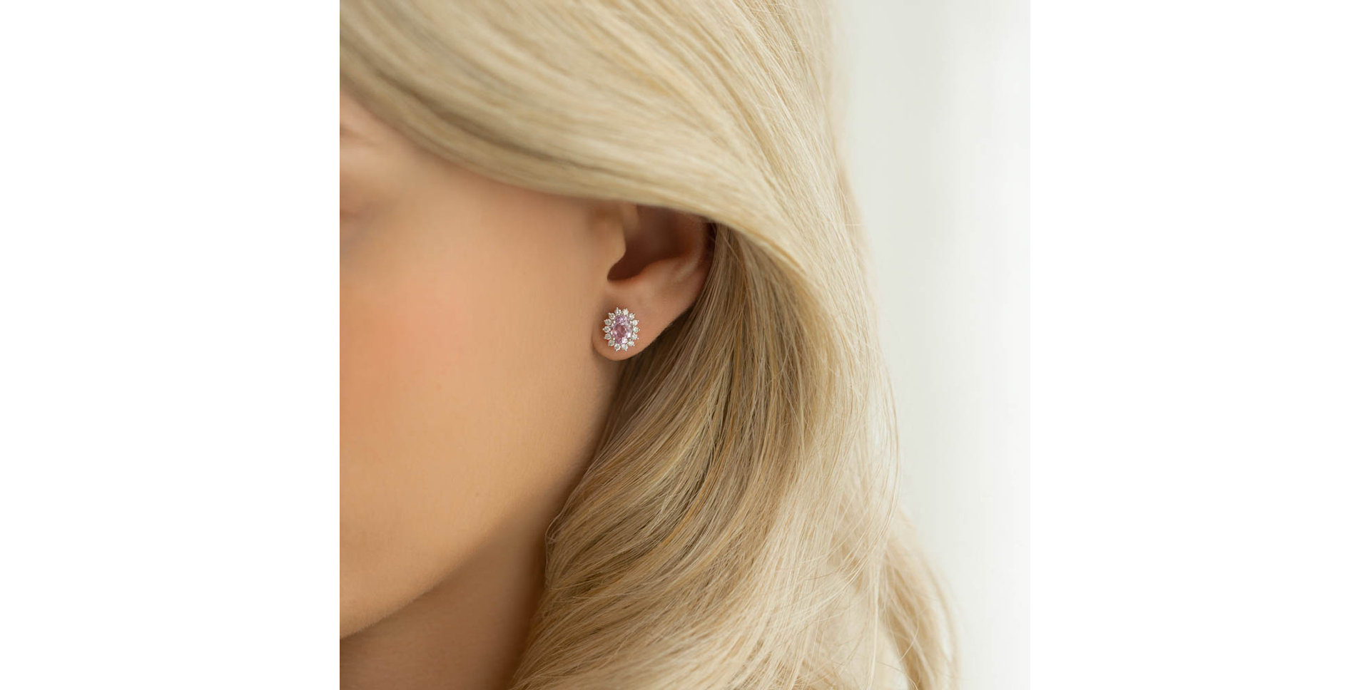 Náušnice s kunzitem a diamanty Princess Sparkle