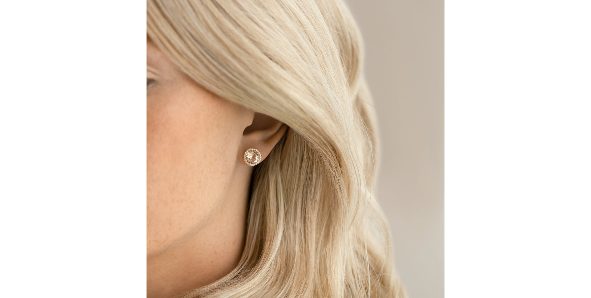 Náušnice s morganitem a diamanty Cranston