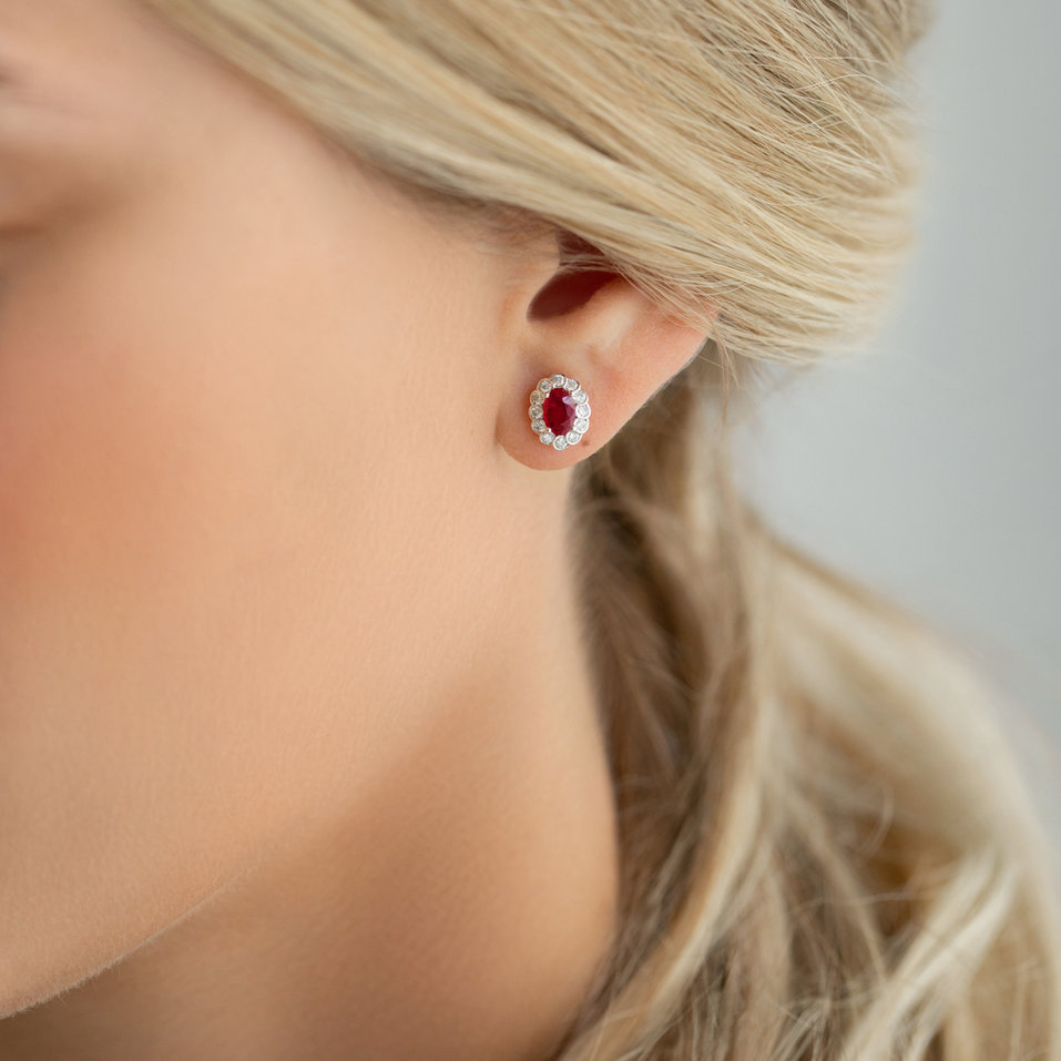 Náušnice s safírem a diamanty Glamour Princess