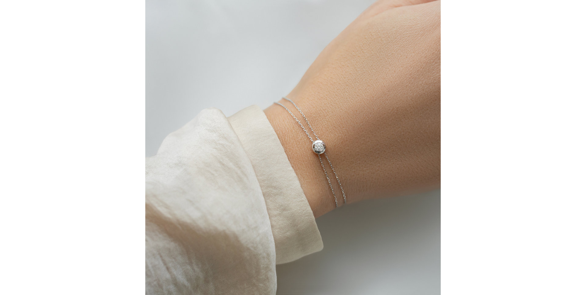 Náramek 14kt bílé zlato s diamantem Cosmic Magic