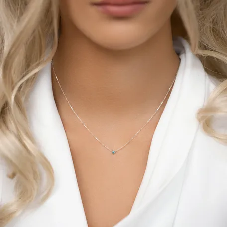 Náhrdelník 14kt bílé zlato s diamantem Essential Drop
