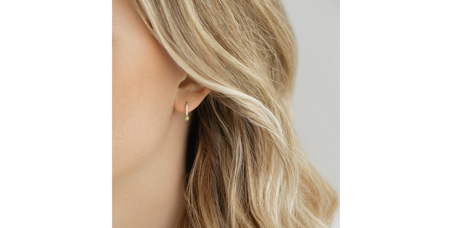 Náušnice se zeleným diamantem Essential Glow