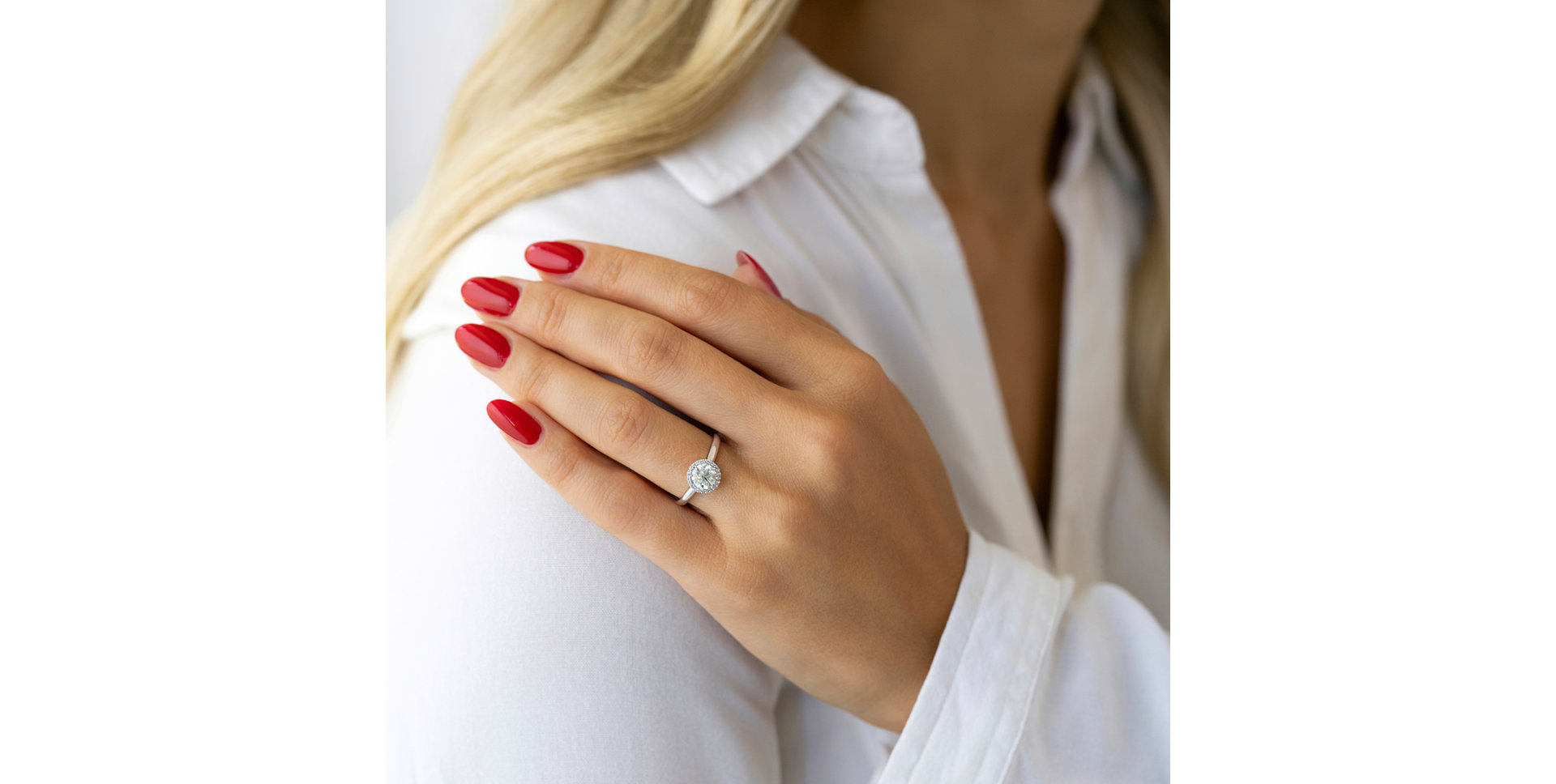 Prsten 14kt bílé zlato s diamantem Noble Allure