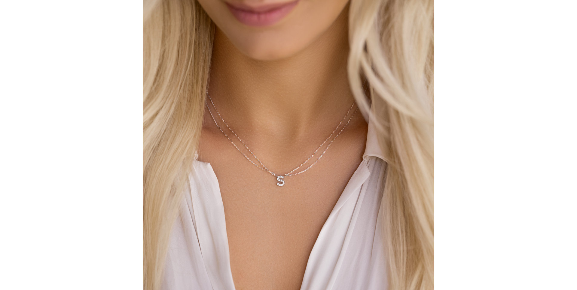 Náhrdelník s diamanty Shiny Alphabet