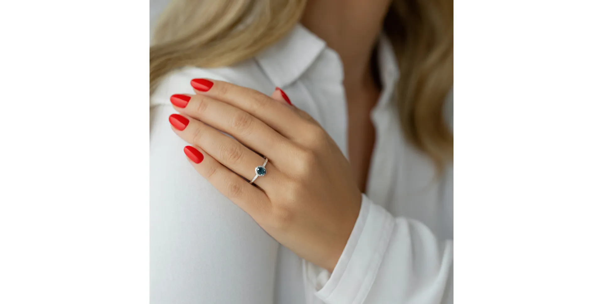 Prsten 14kt bílé zlato s diamantem Mystic Mirage