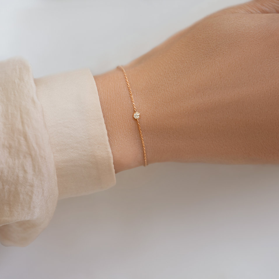 Náramek 14kt bílé zlato s diamantem Crazier Love