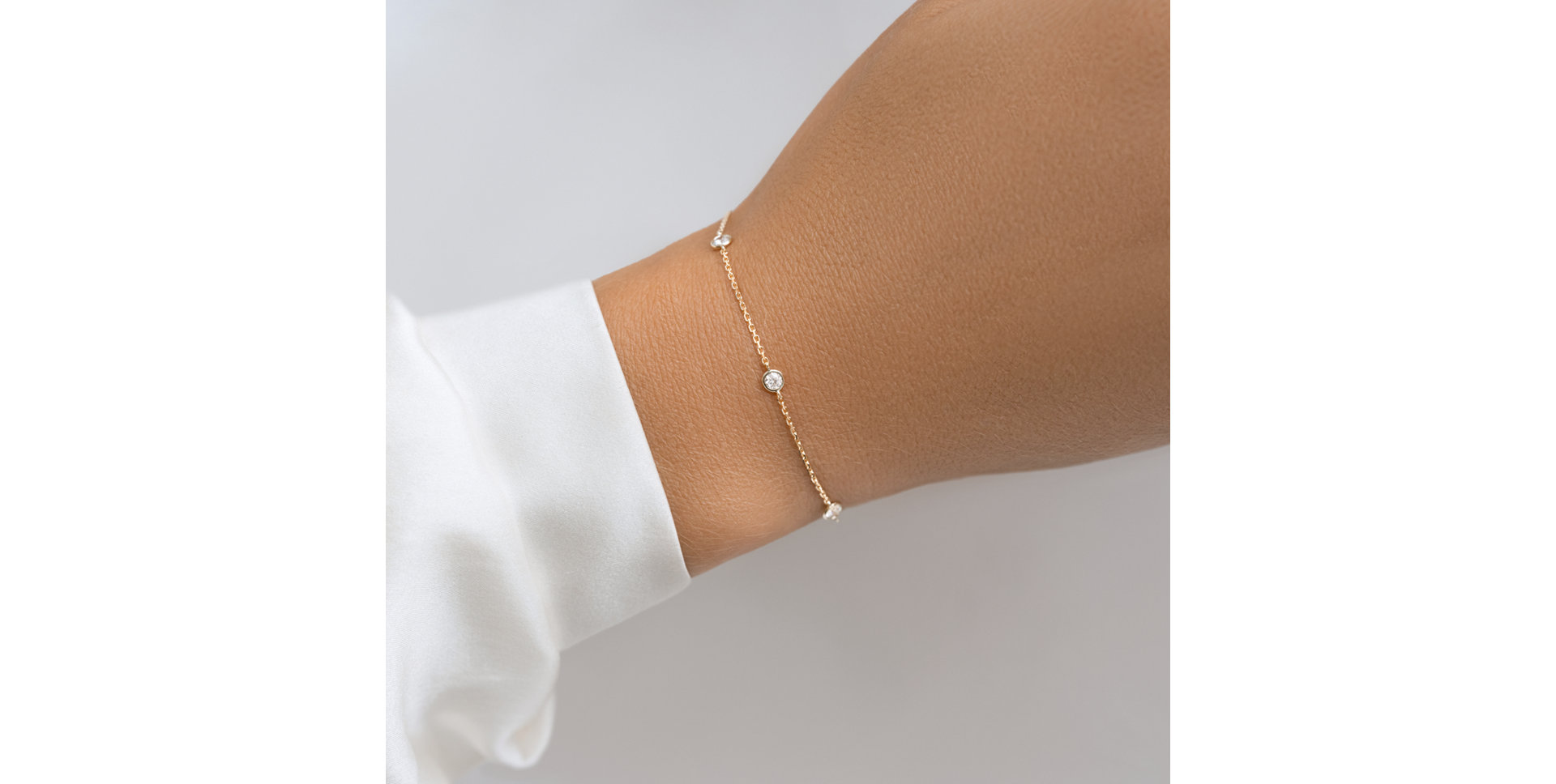 Náramek 14kt bílé zlato s diamantem Crazier Love