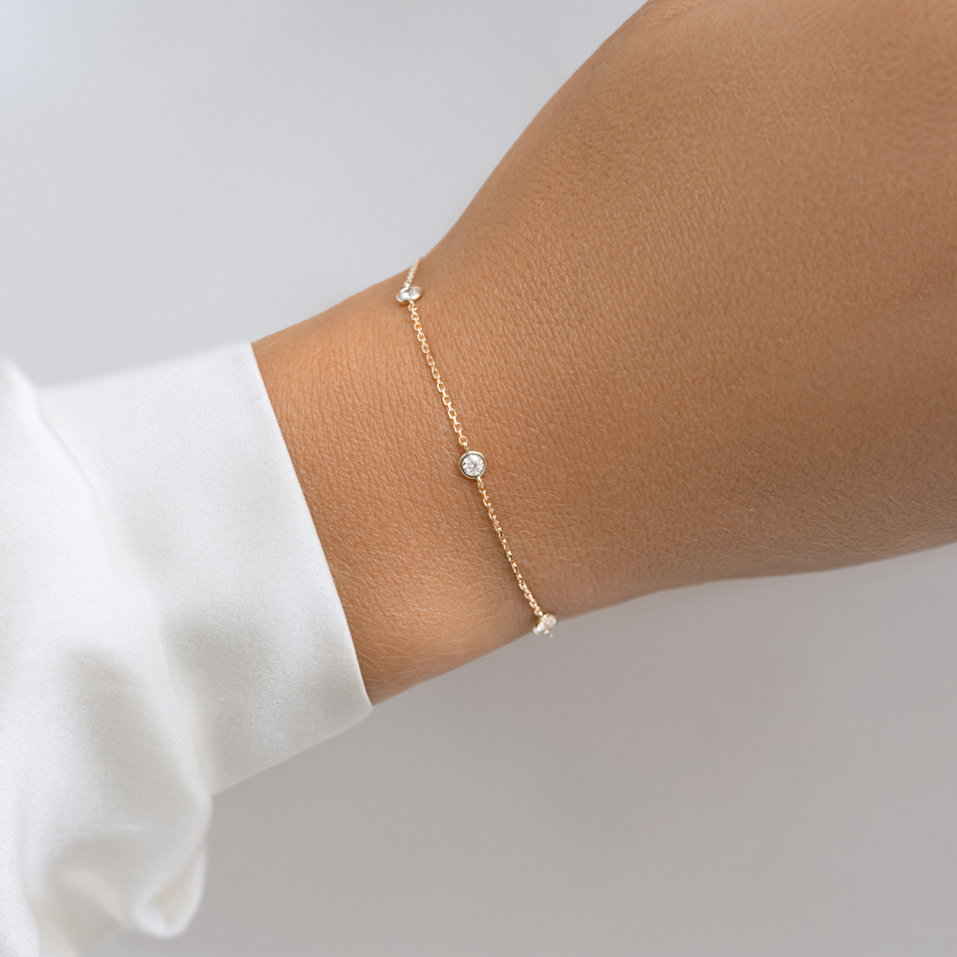 Náramek 14kt bílé zlato s diamantem Crazier Love