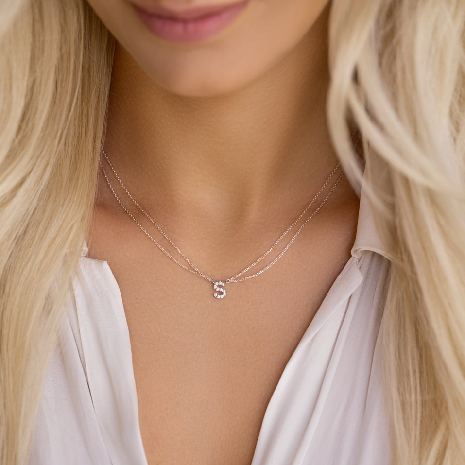 Náhrdelník s diamanty Shiny Alphabet