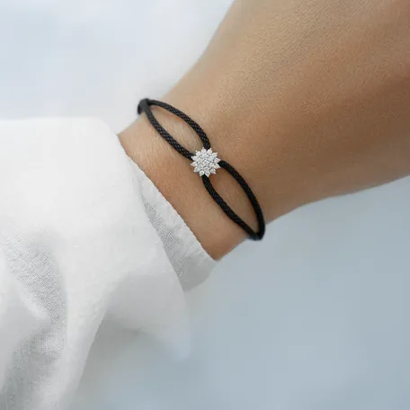 Náramek 14kt bílé zlato s diamantem Varvonno