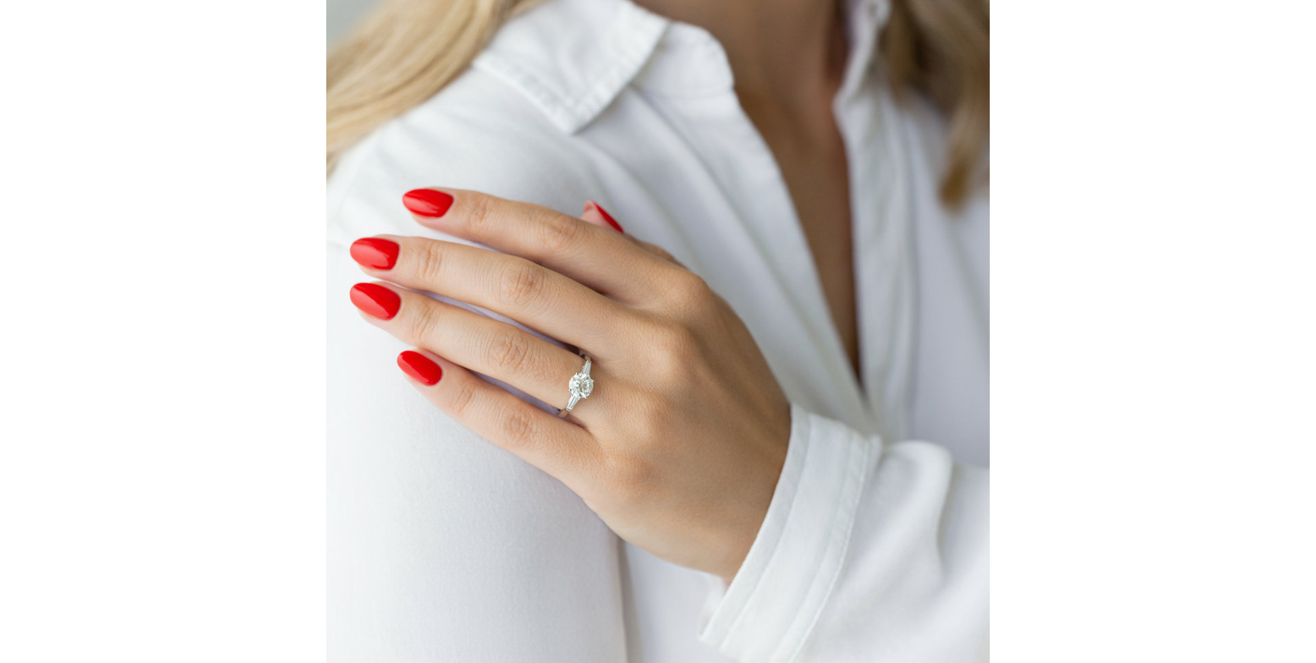 Prsten 14kt bílé zlato s diamantem Royal Ranger