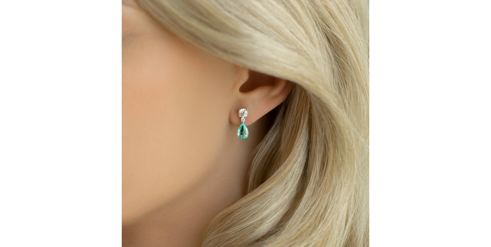 Náušnice s paraibou a diamanty Eternal Secret