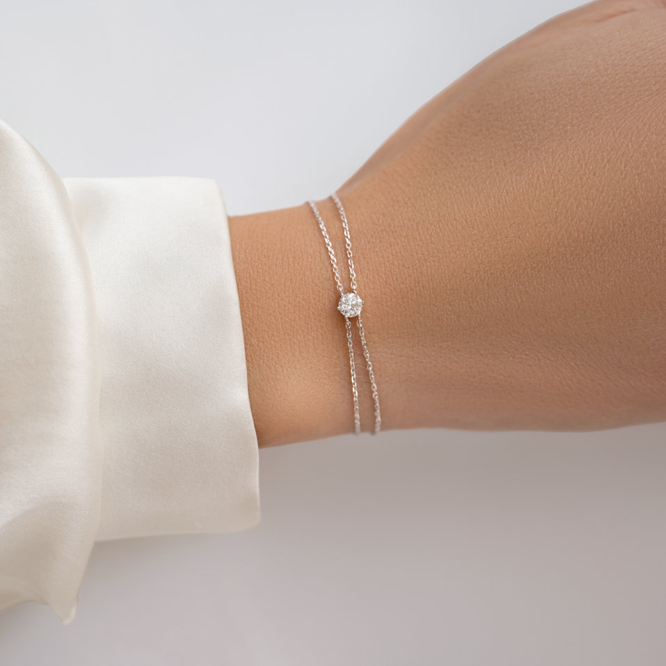 Náramek 14kt bílé zlato s diamantem Starlit Symphony