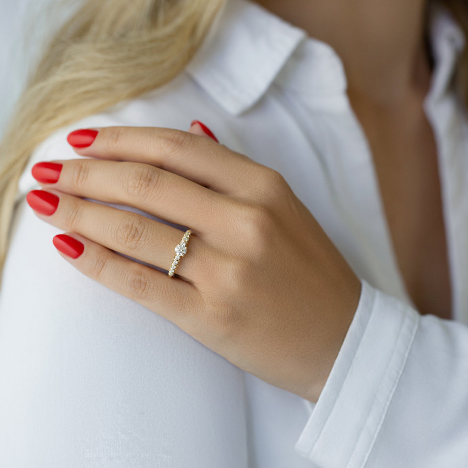 Prsten 14kt bílé zlato s diamantem Morelli