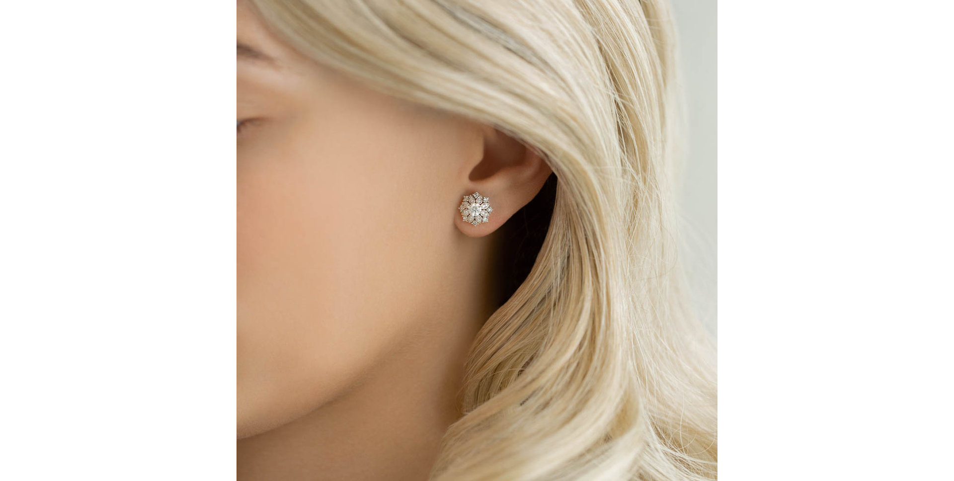 Náušnice 14kt bílé zlato s diamantem Enchanting Gift