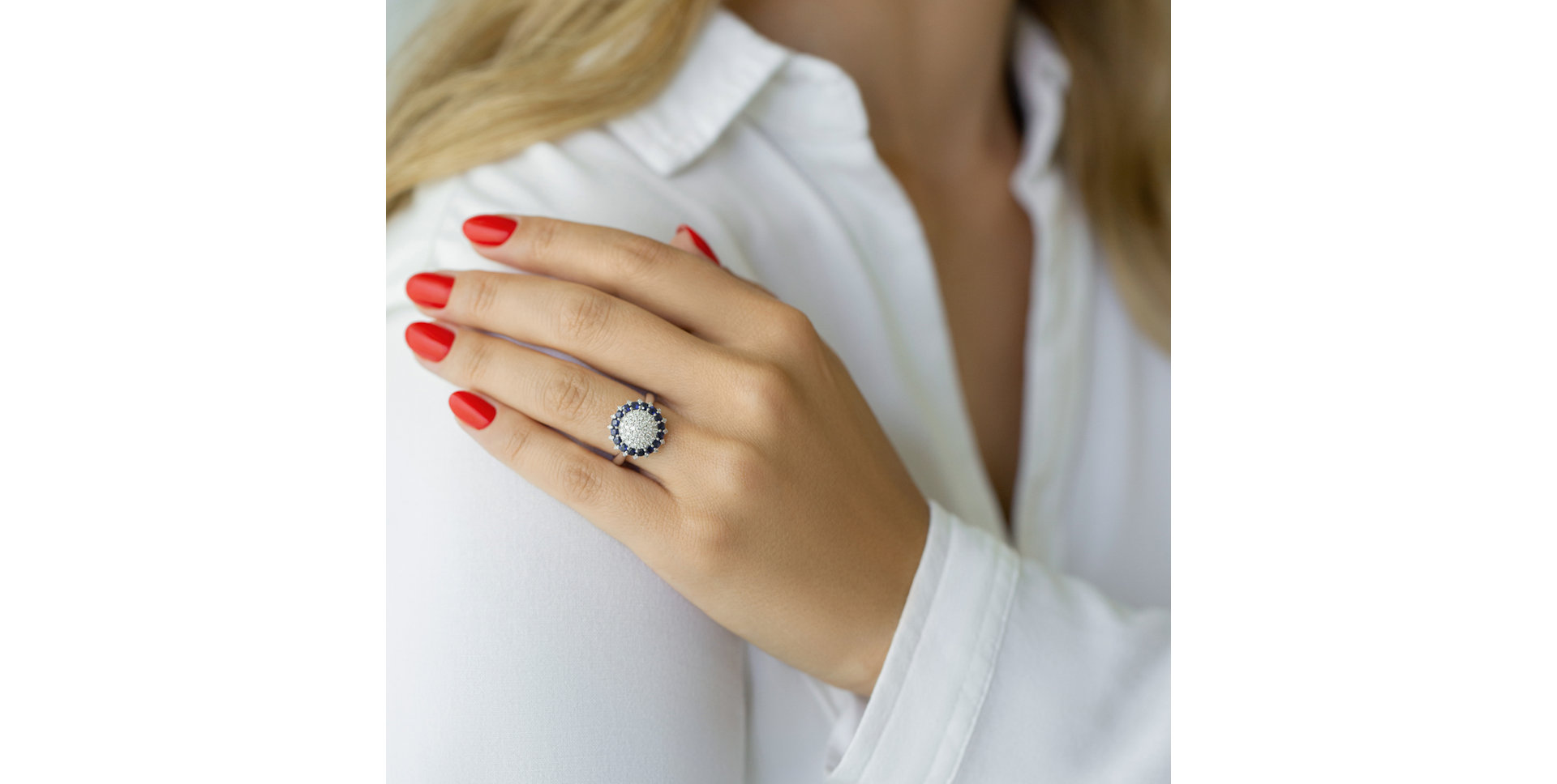 Prsten s diamanty a safíry Eclipse