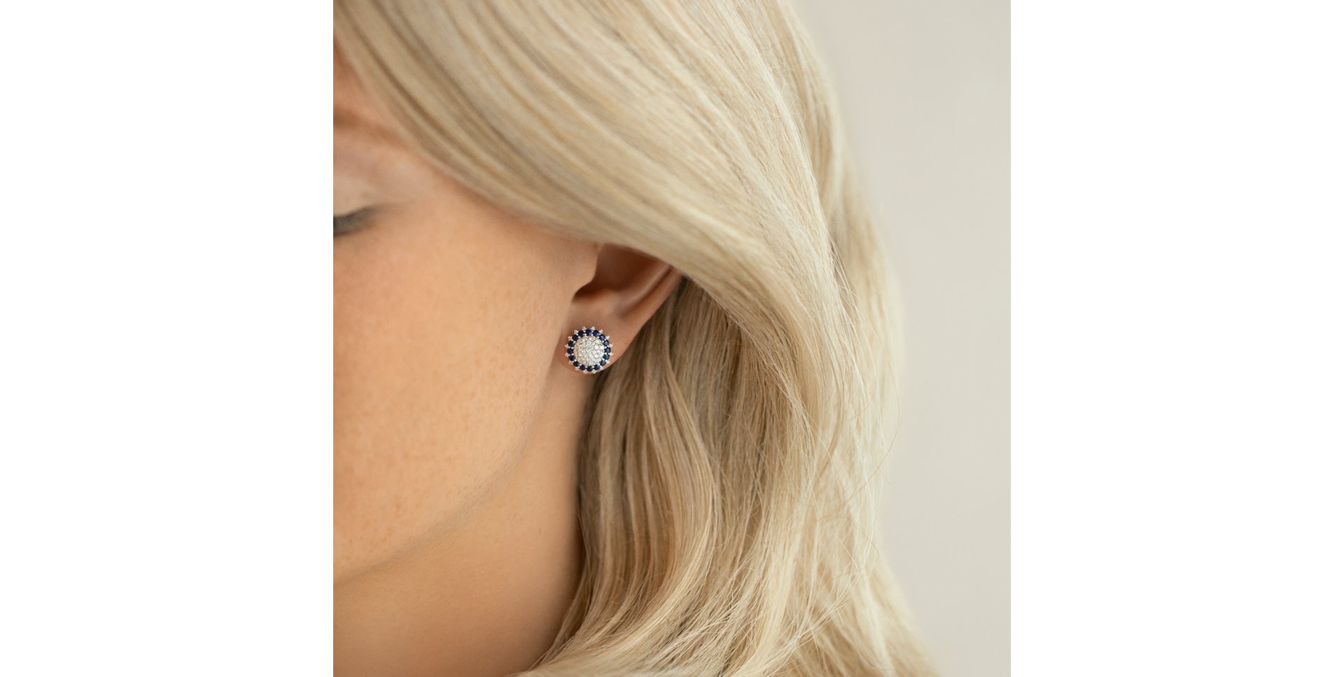 Náušnice s diamanty a safíry Eclipse