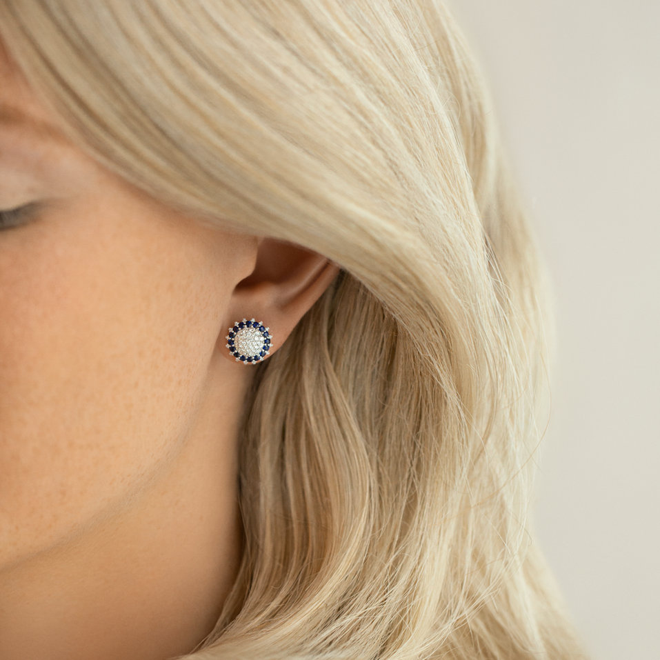 Náušnice s diamanty a safíry Eclipse