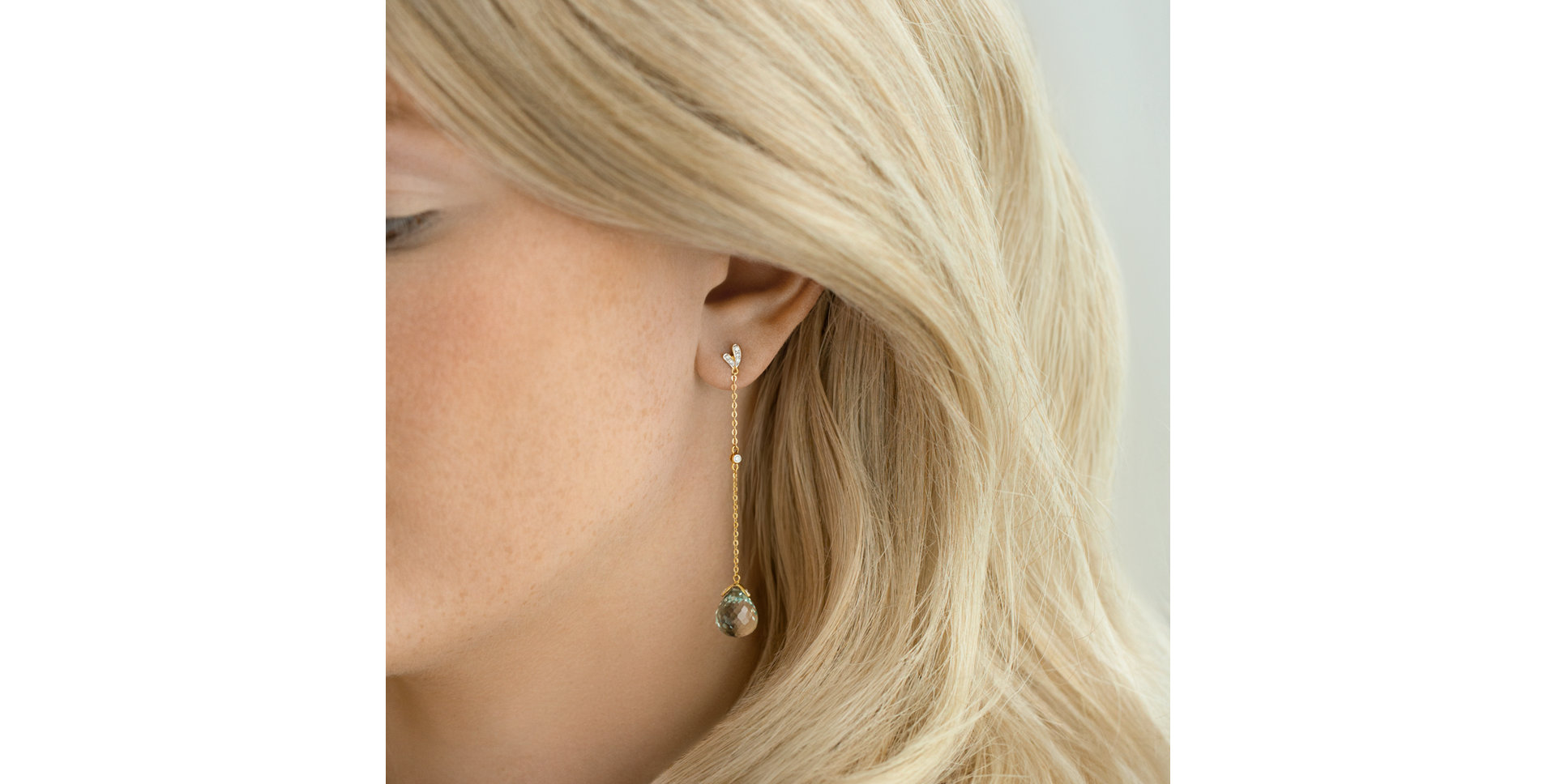 Náušnice s ametystem a diamanty Mezesia