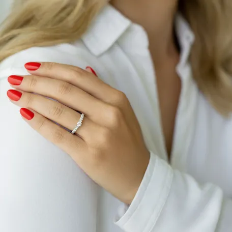 Prsten 14kt bílé zlato s diamantem Morelli