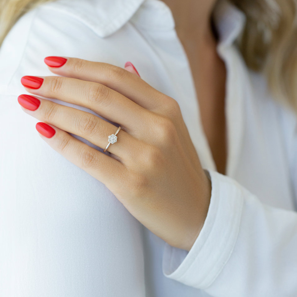 Prsten s diamanty Shiny Flower