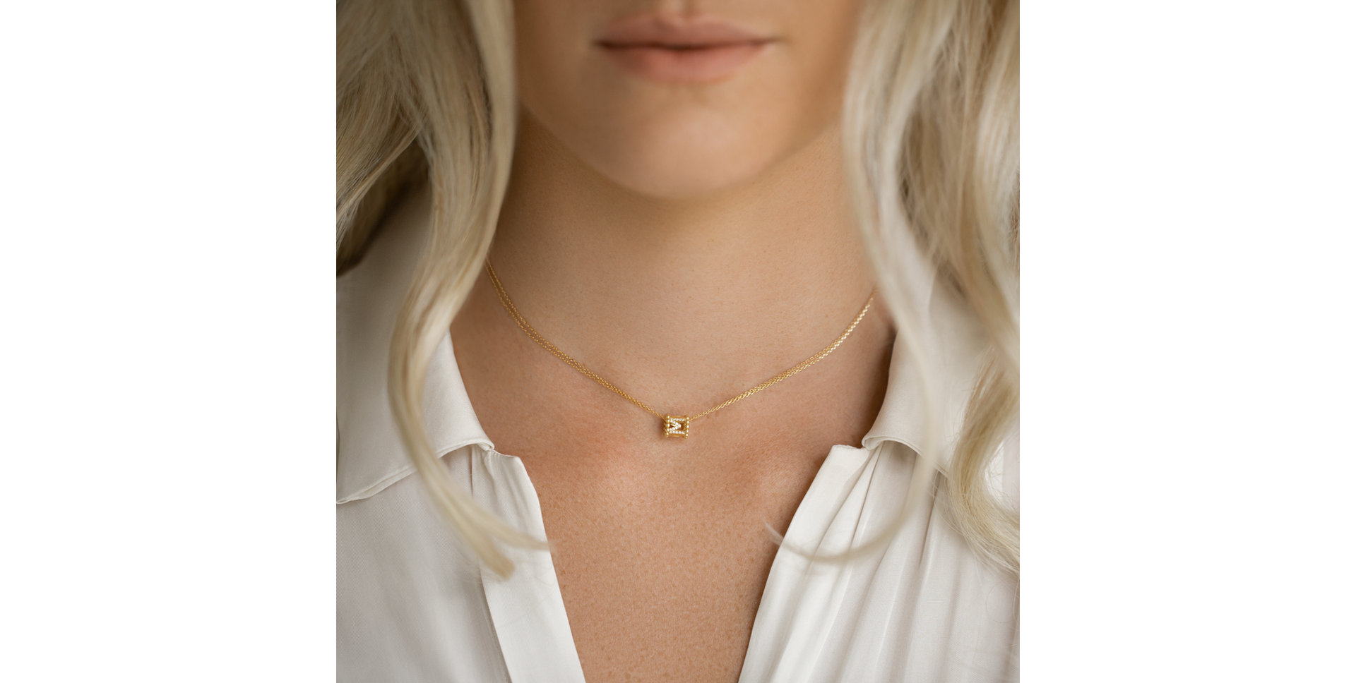 Náhrdelník 14kt žluté zlato s diamantem Different Way