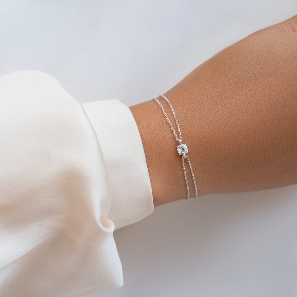 Náramek 14kt růžové zlato s tanzanitem Roneme