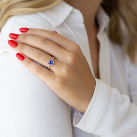 Prsten s diamanty a tanzanitem Marigold