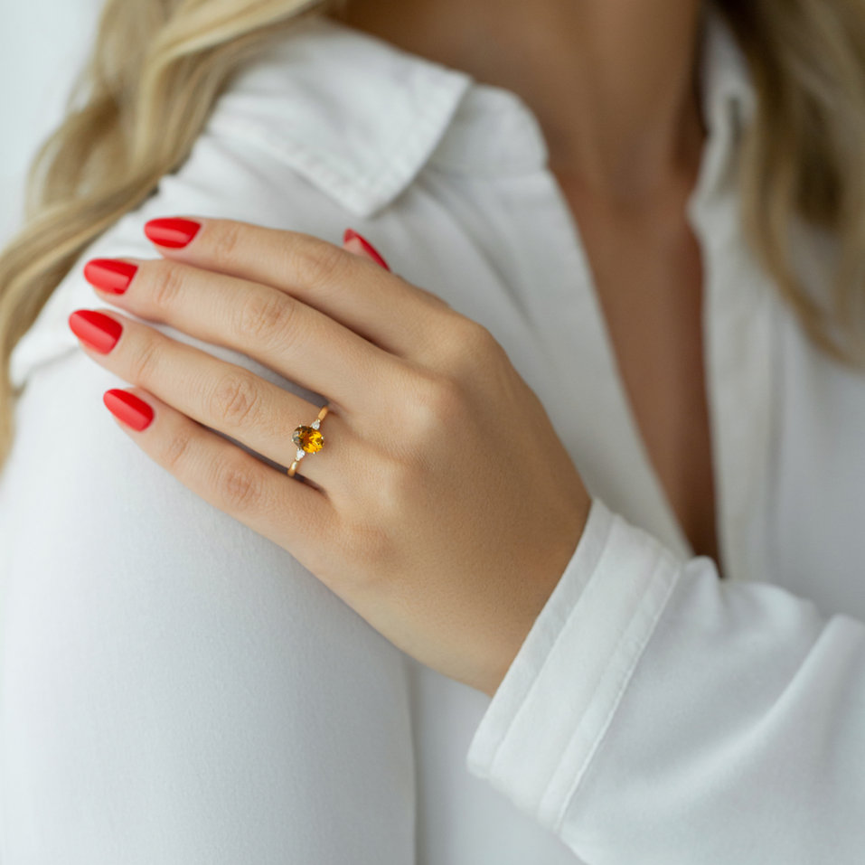 Prsten s turmalínem a diamanty Fiona