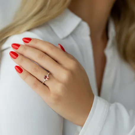 Prsten s turmalínem a diamanty Rosy Reverie