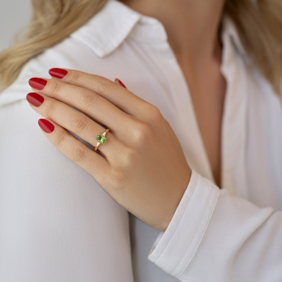 Prsten s turmalínem a diamanty Mystical Shade