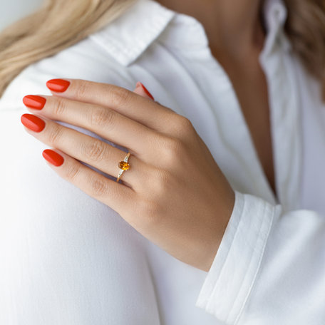 Prsten s diamanty a rhodolitem Elysandria